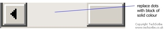 Solid colour replaces pattern of pixels